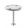 BOAT TABLE WITH PEDESTAL, FIXED HEIGHT, ROUND OR OVAL