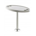 BOAT TABLE WITH PEDESTAL, FIXED HEIGHT, ROUND OR OVAL